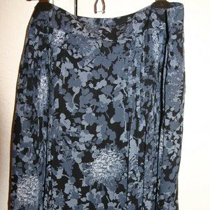 Navy floral silk chiffon skirt from Ann Taylor